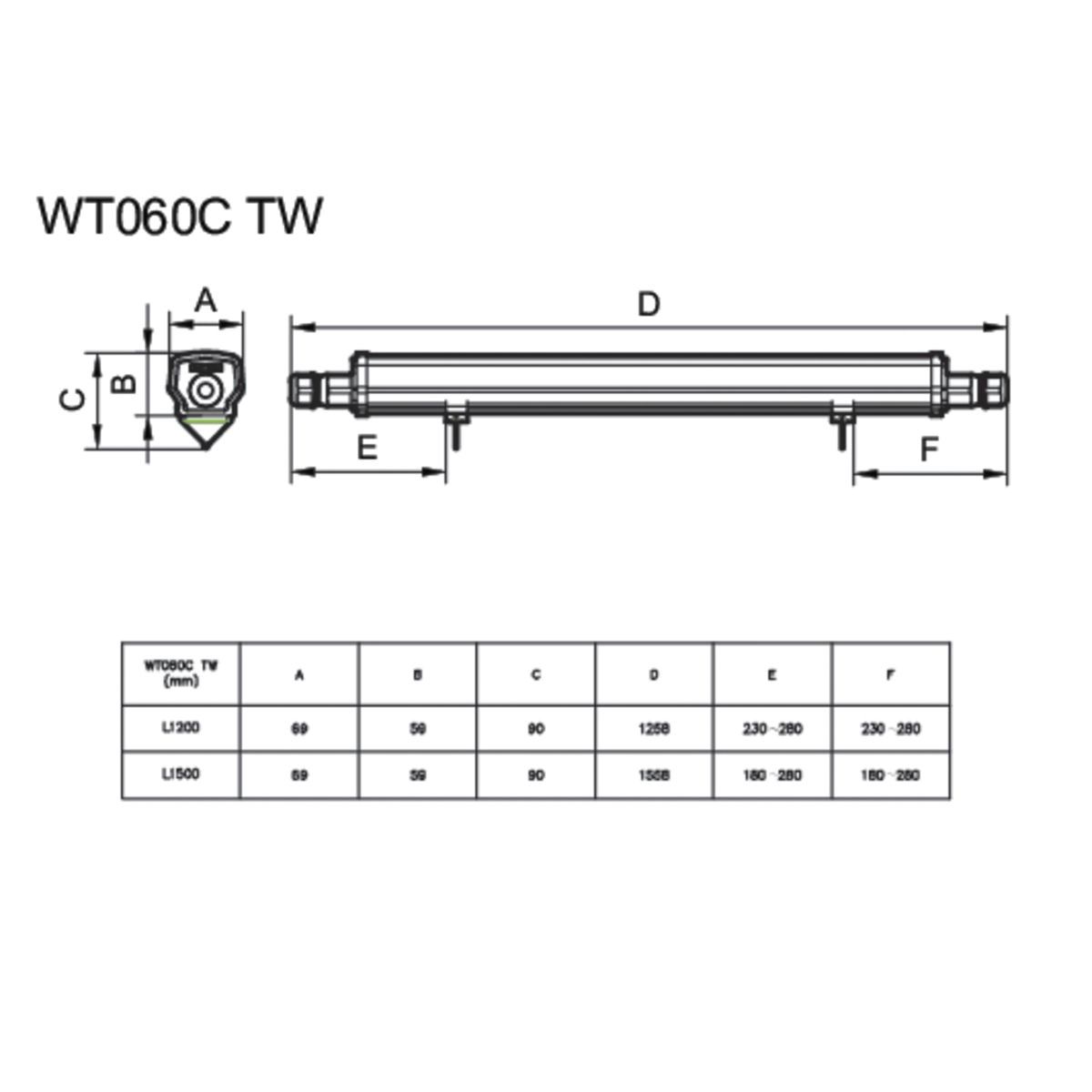 LED-Feuchtraumleuchte Ledinaire 4000K gr Waterproof 30W 3600lm Konv IP66