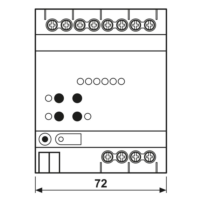 Schaltaktor KNX REG 4TE 6f 16A 3000W 110-230V Vor Ort-/Handbedienung