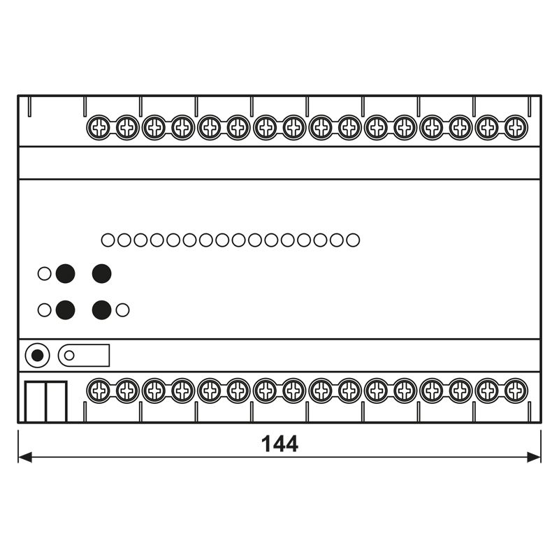 Schaltaktor KNX REG 8TE 16f 16A 3000W 110-230V Vor Ort-/Handbedienung