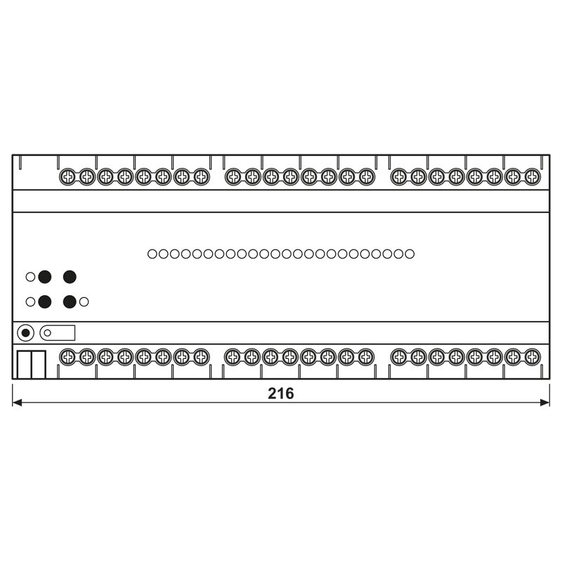 Schaltaktor KNX REG 12TE 24f 16A 3000W 110-230V Vor Ort-/Handbedienung