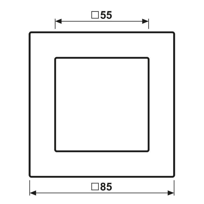 Einbaurahmen 1f sw mt A / A 550 Kst f.GEB-K Unterputzmontage Thermopl