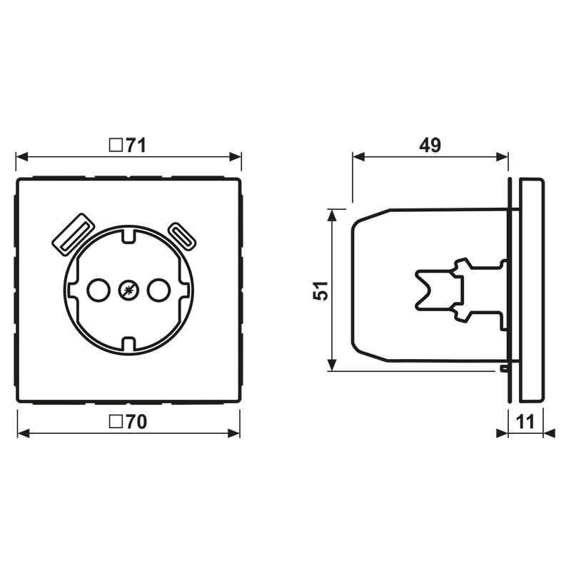 Steckdose 1f aws glz LS 1USB-A 1USB-C UP IP20 vert