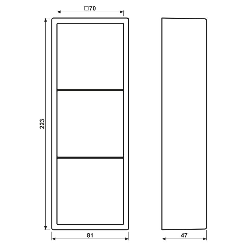 Gehäuse AP 3f Kst sw LS / LS CUBE mt AP-Geh