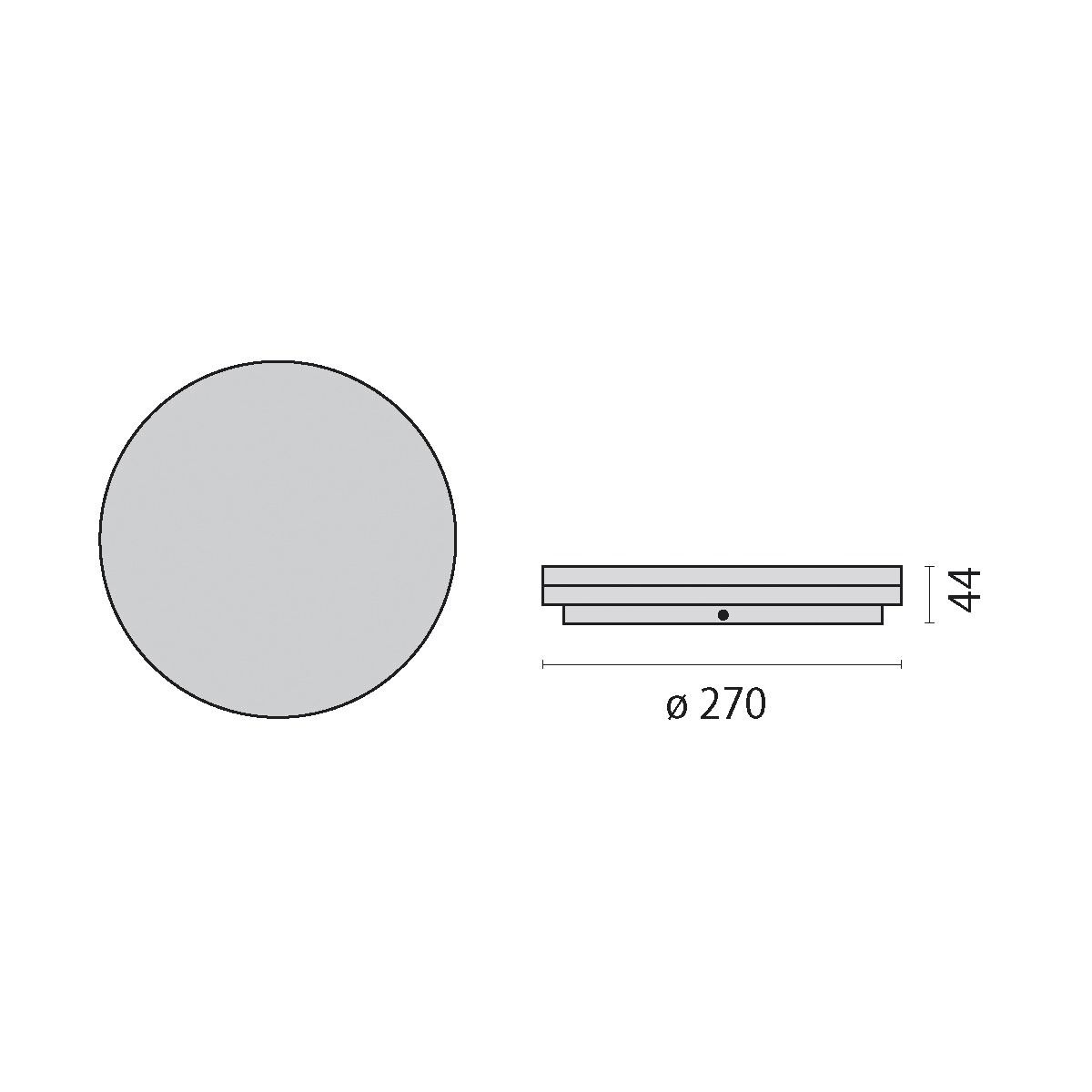 LED-Kunststoffleuchte WL270 18-24W si 3000-4000K 2650lm Konv IP54 Ø270x44mm