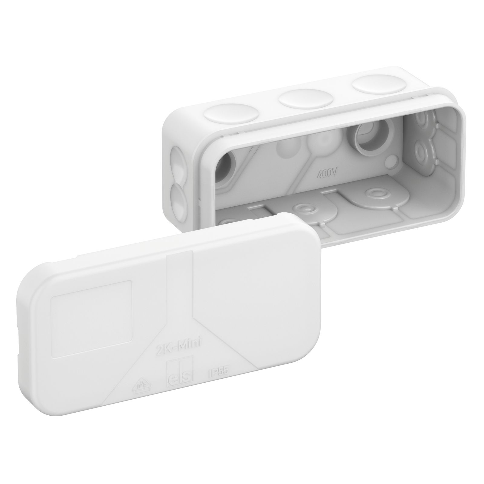 Abzweigdose IP55 2,5qmm 89x43x38mm ws Kst Wand/Decke hfr
