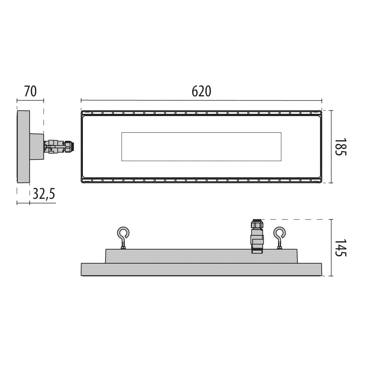 LED-Hallenleuchte 39W LAMA+MINI 4000K 4745lm 1LED sym Konv IP66