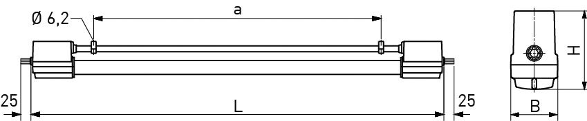 LED-Anbauleuchte BREMERHAVEN 37W 4000K 4550lm ws Konv IP65 1732x77x129mm