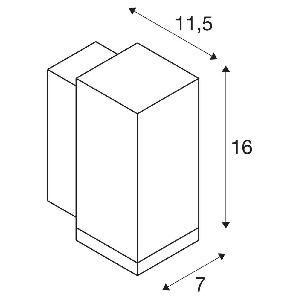 LED-Wandanbauleuchte 6W 3000-4000K 500lm anth IP65 70x160x115mm