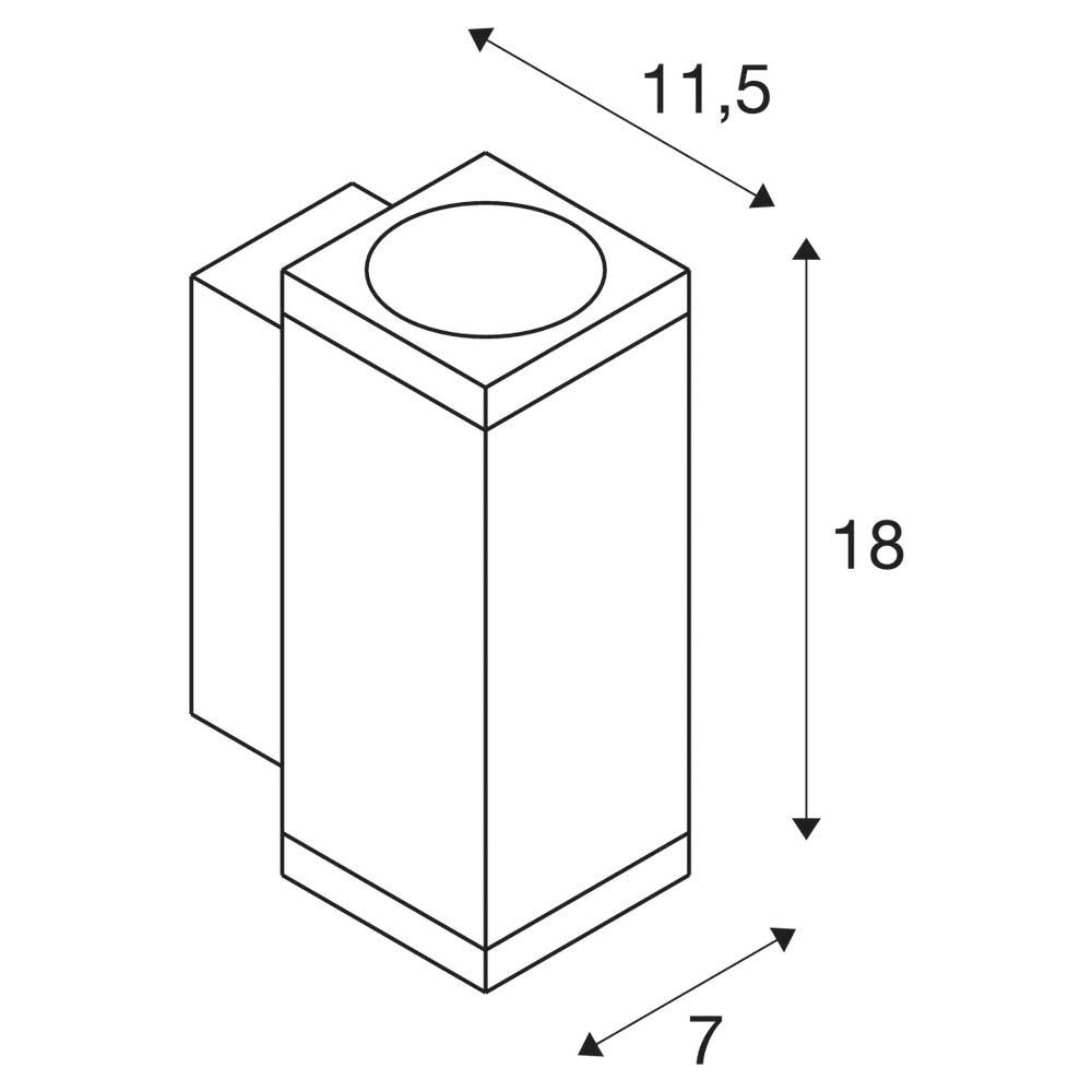 LED-Up/Down Leuchte 7,8W 3000-4000K anth 700lm IP65 70x160x115mm