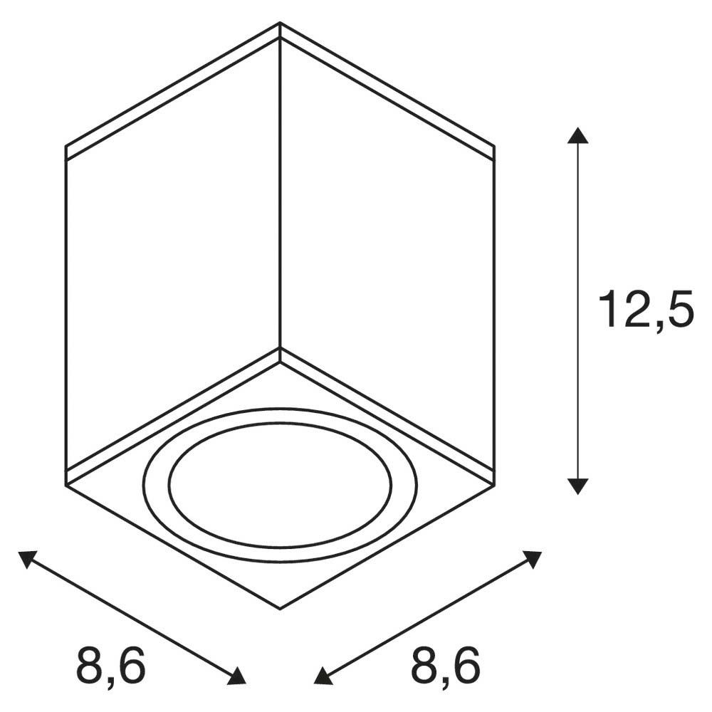 LED-Anbauleuchte 9W 3000-4000K 610lm anth IP65 86x86x125mm