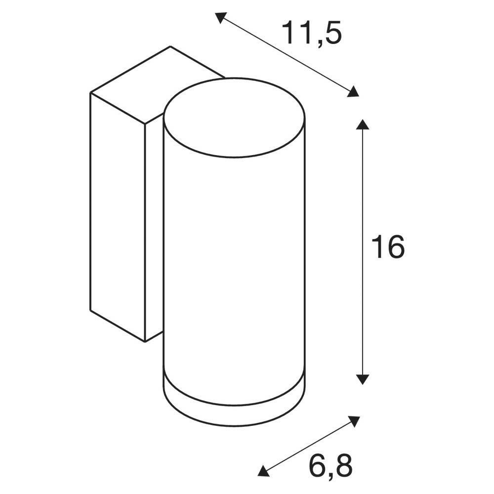LED-Wandanbauleuchte 6W 3000-4000K 500lm anth IP65 68x160x115mm