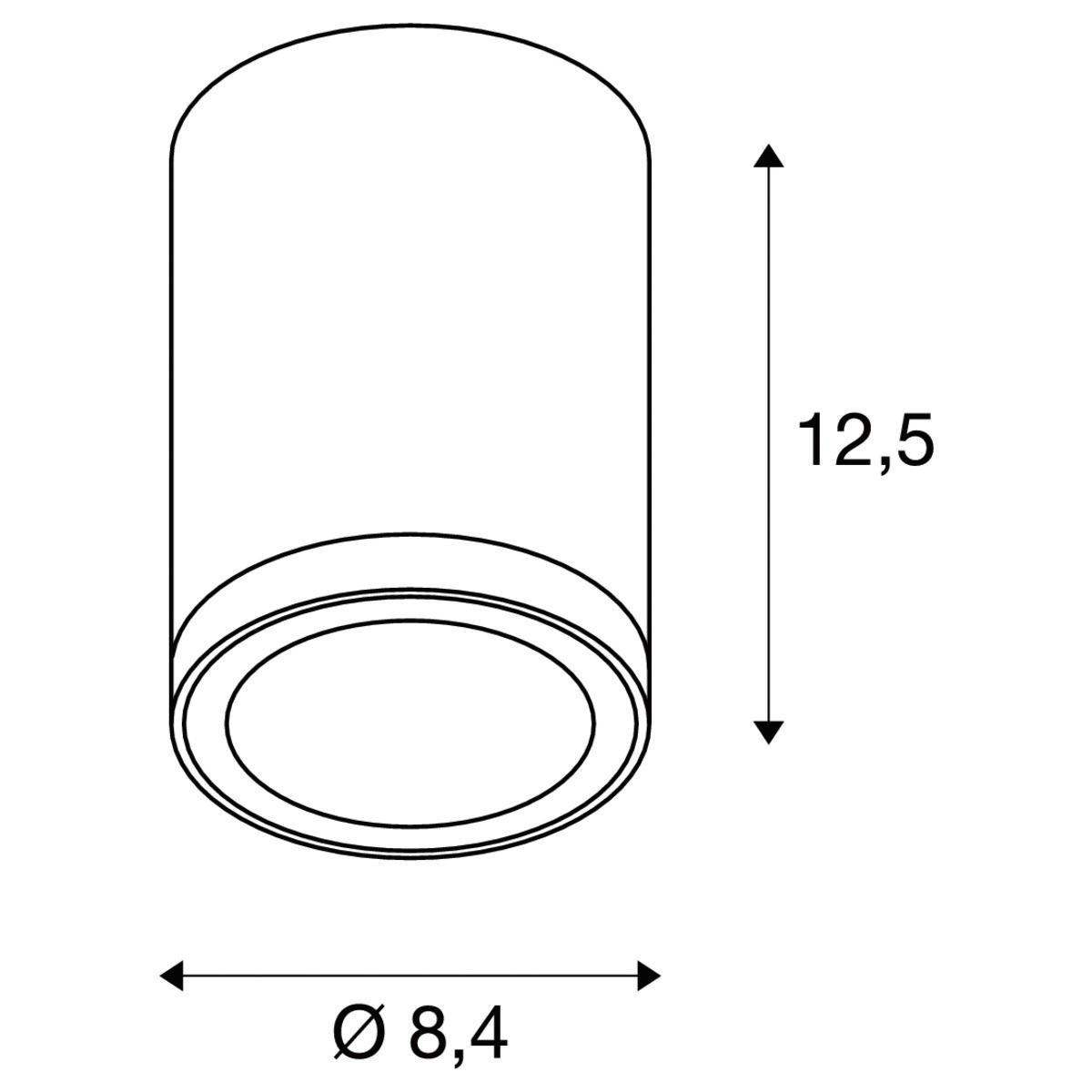 LED-Anbauleuchte 9W 3000-4000K 610lm anth Konv IP65 Ø84x125mm