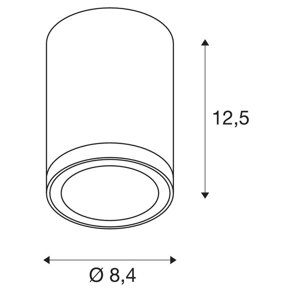 LED-Anbauleuchte 9W 3000-4000K 610lm anth IP65 Ø84x125mm