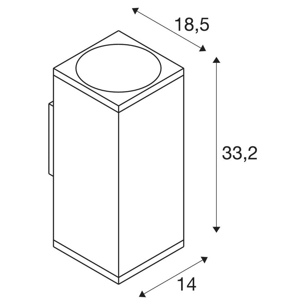 LED-Up/Down Leuchte 55W 3000-4000K anth 6000lm IP65 185x140x332mm