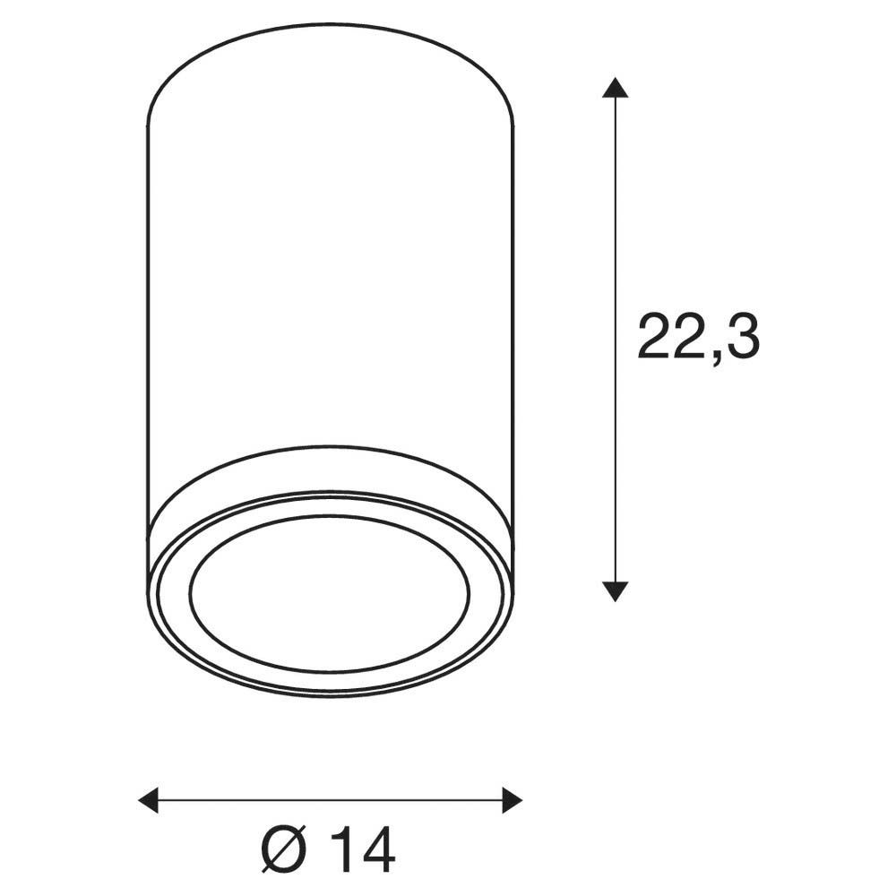 LED-Anbauleuchte 36W 3000-4000K 2500lm anth IP65 Ø140x223mm