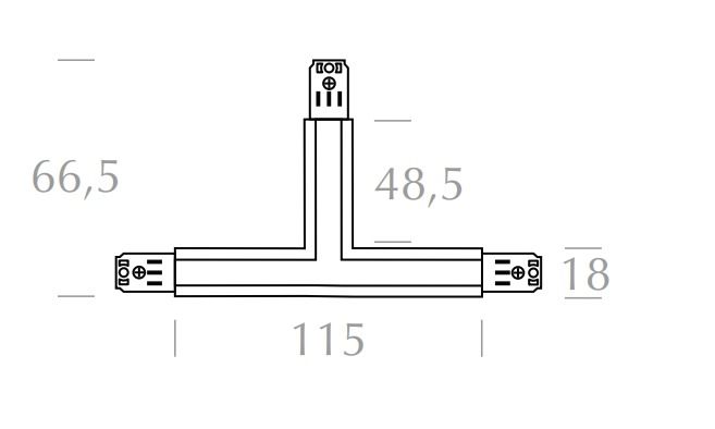 Kupplung/Verbinder T chr 2p 115mm