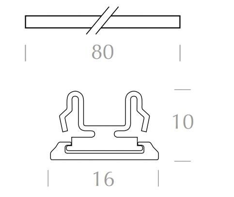 Abdeckung sw Alu L80mm B16mm H10mm