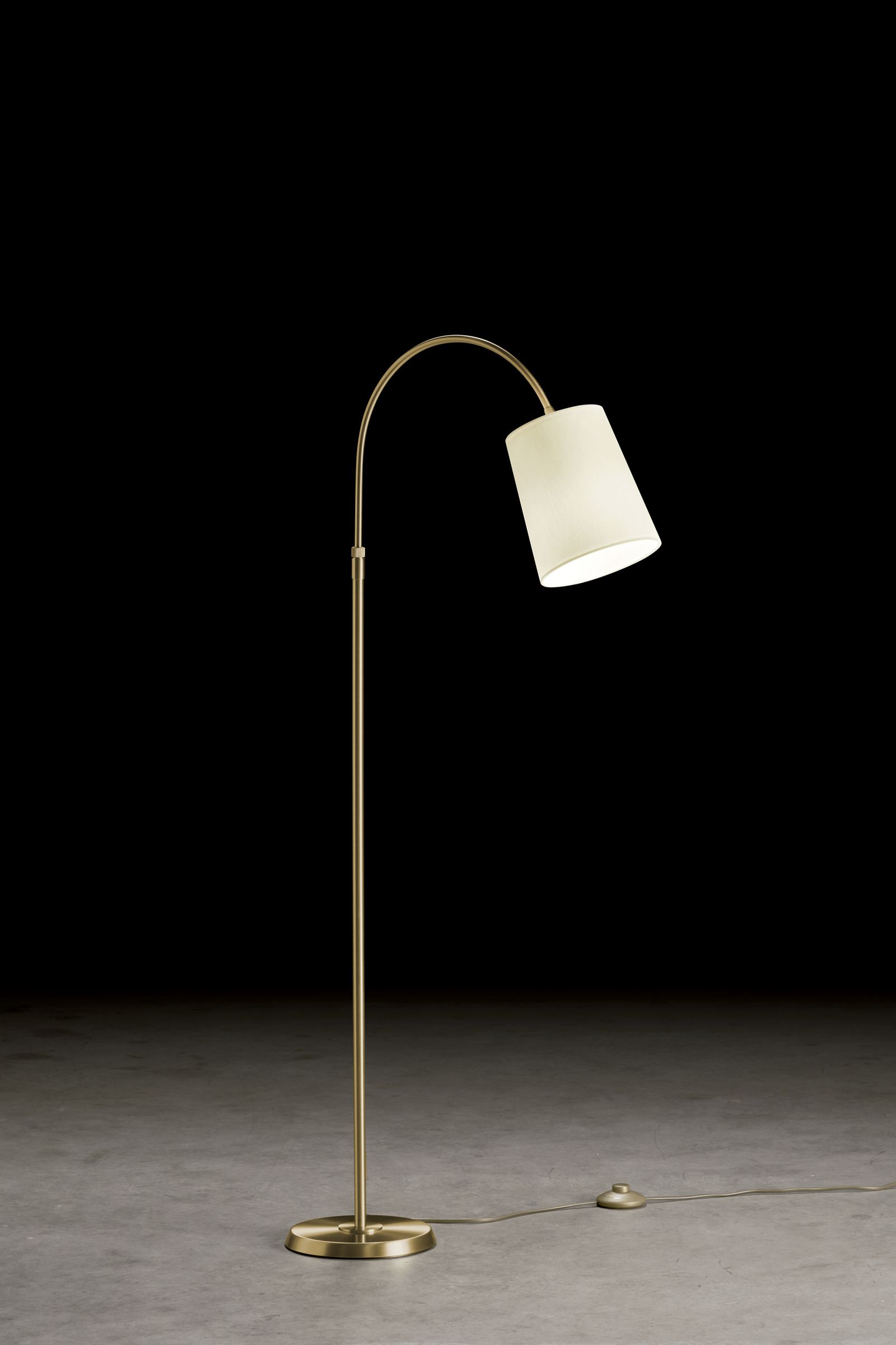 LED-Stehleuchte 60W BOYLEUCHTE direkt 1LED E27 m.Schalter messing