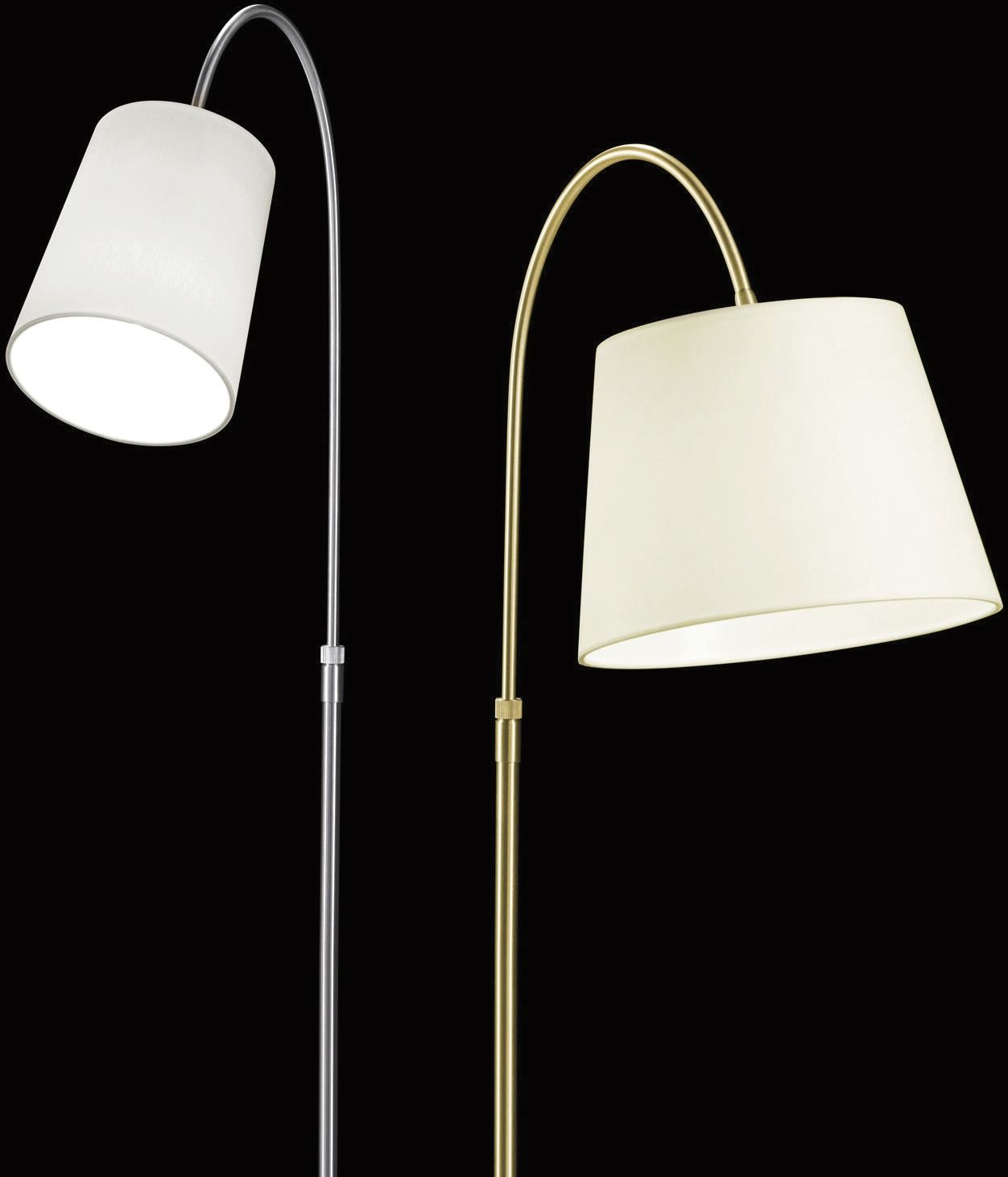 LED-Stehleuchte 60W BOYLEUCHTE direkt 1LED E27 m.Schalter messing