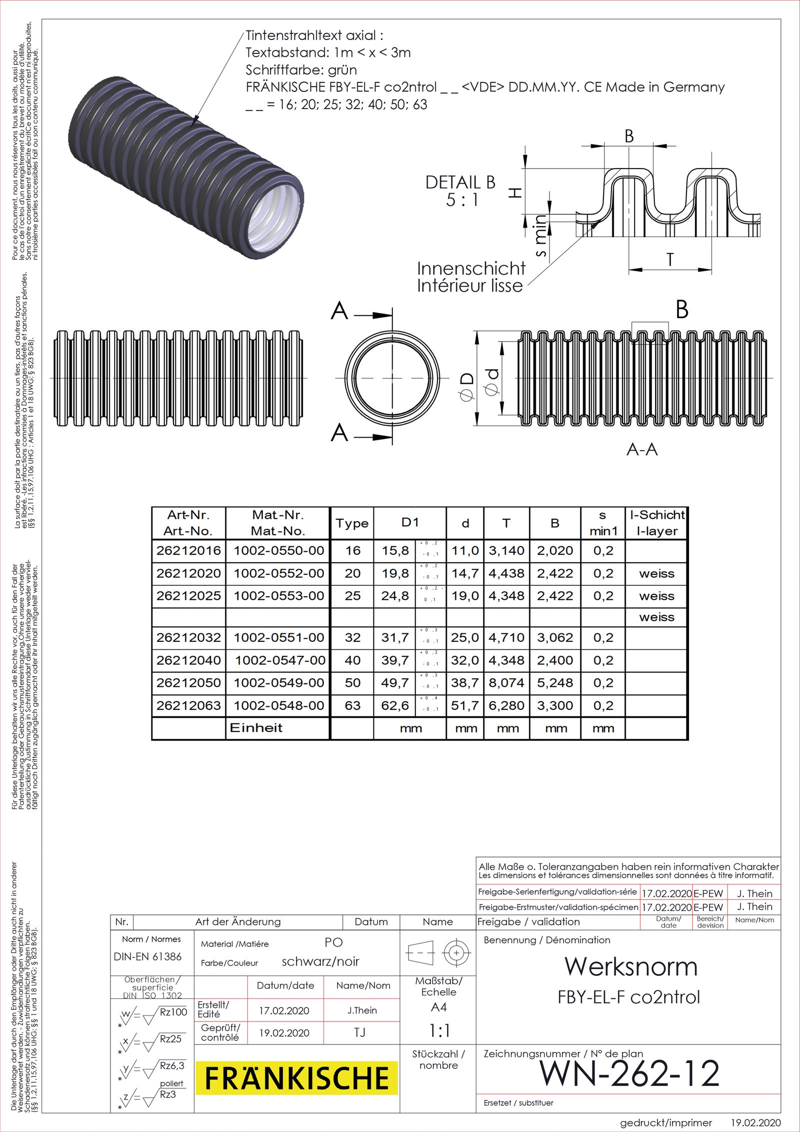 Wellrohr Ø25mm Polyolefin sw 320N -15-90°C