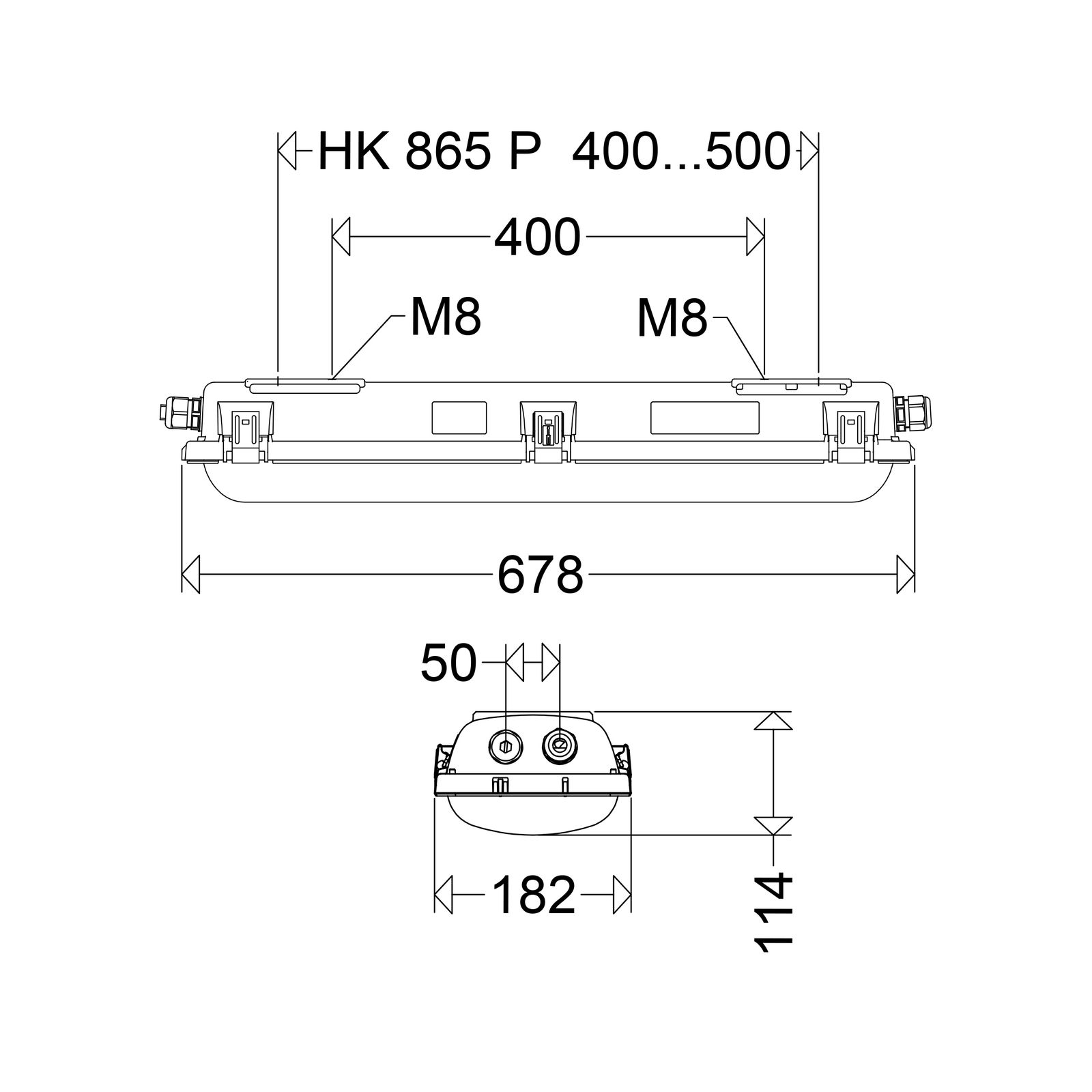 Ex-Anbauleuchte 40W Kst LED 2 22 IP66 5700lm LED austauschbar Schutzklasse:I