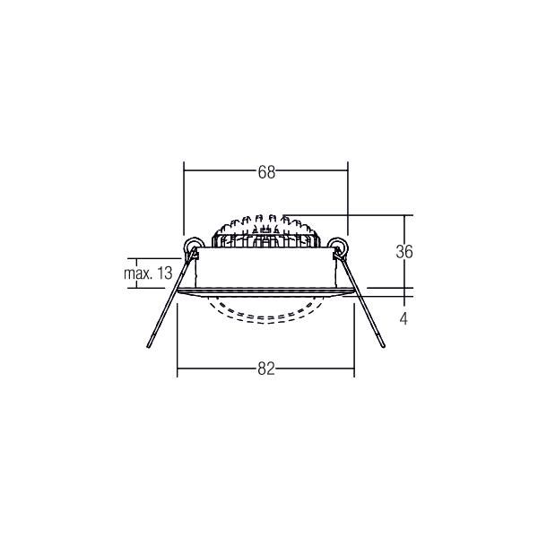 LED-Einbaustrahler 6W 3000K 630lm Konv chr glz 1LED Alu IP20 mediumstrahlend