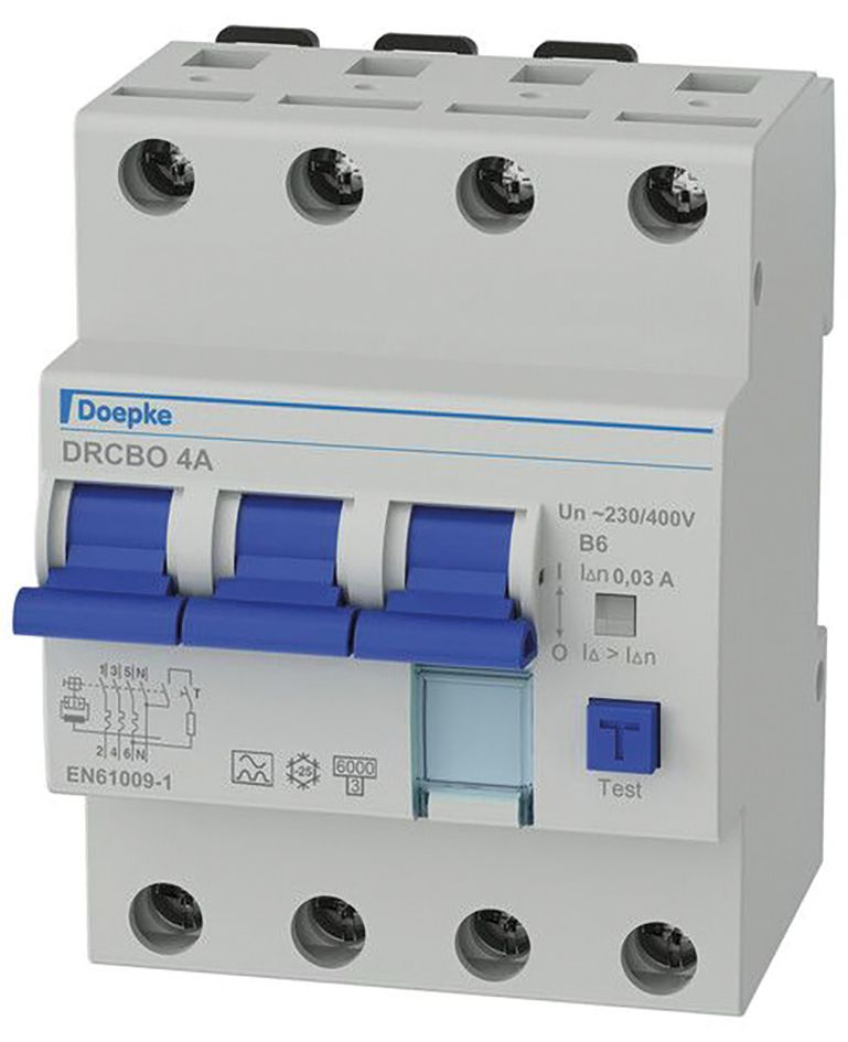FI/LS-Schutzschalter B13 4p 0,3A A 6kA 4TE 3p 400V