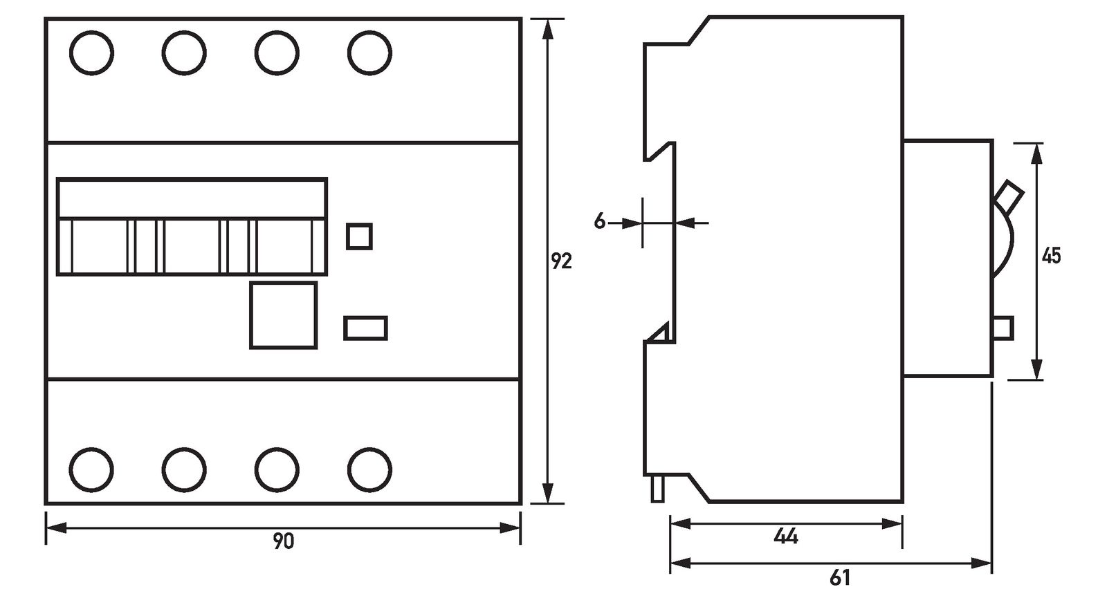 FI/LS-Schutzschalter B40 4p 0,3A A 6kA 5TE 3p 400V