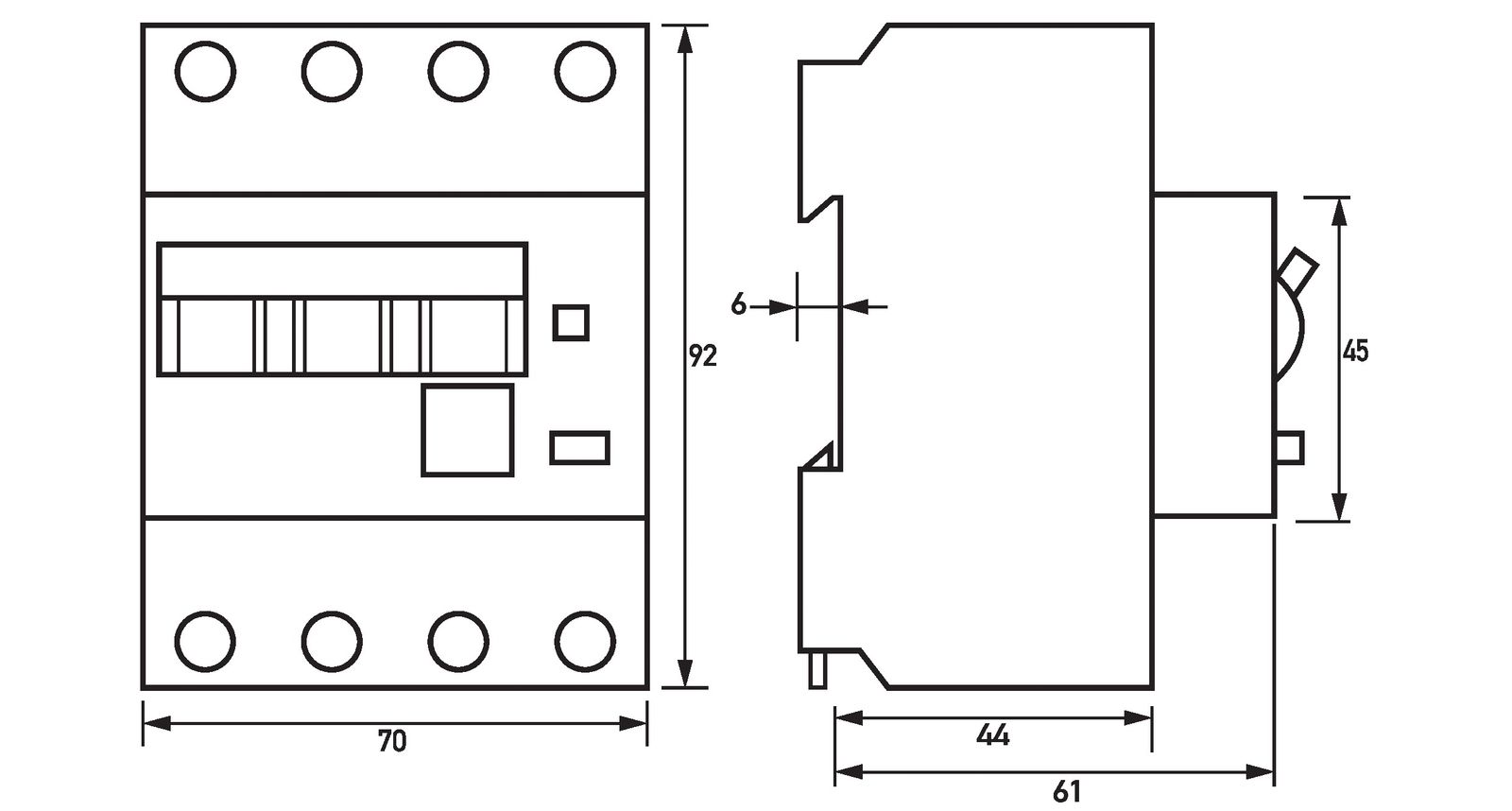 FI/LS-Schutzschalter C16 4p 0,03A A 6kA 4TE 3p 400V