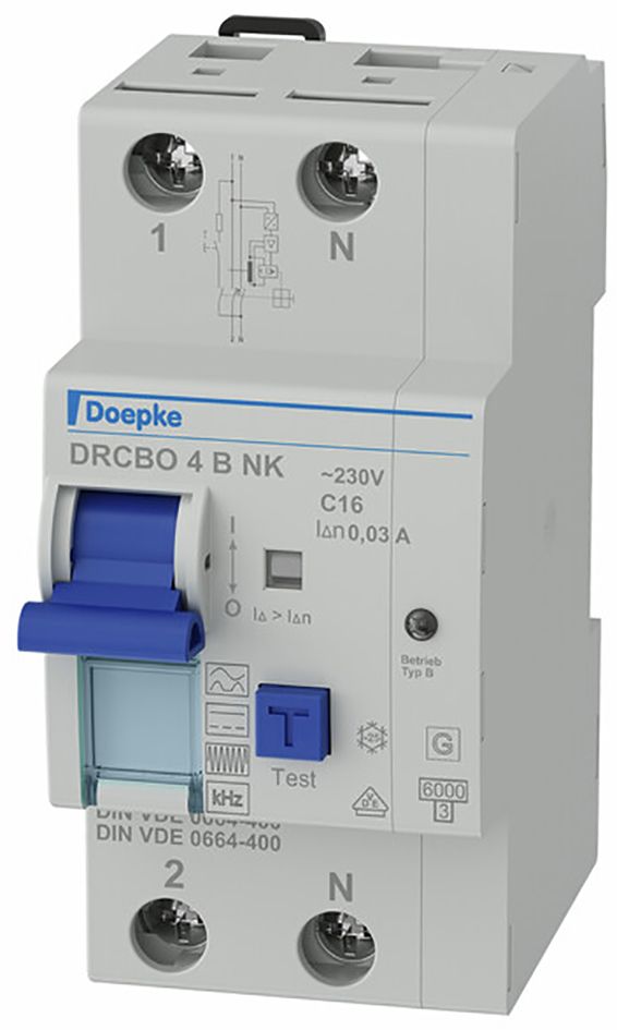 FI/LS-Schutzschalter C16 2p 0,03A B 6kA 2,5TE 1p 230V