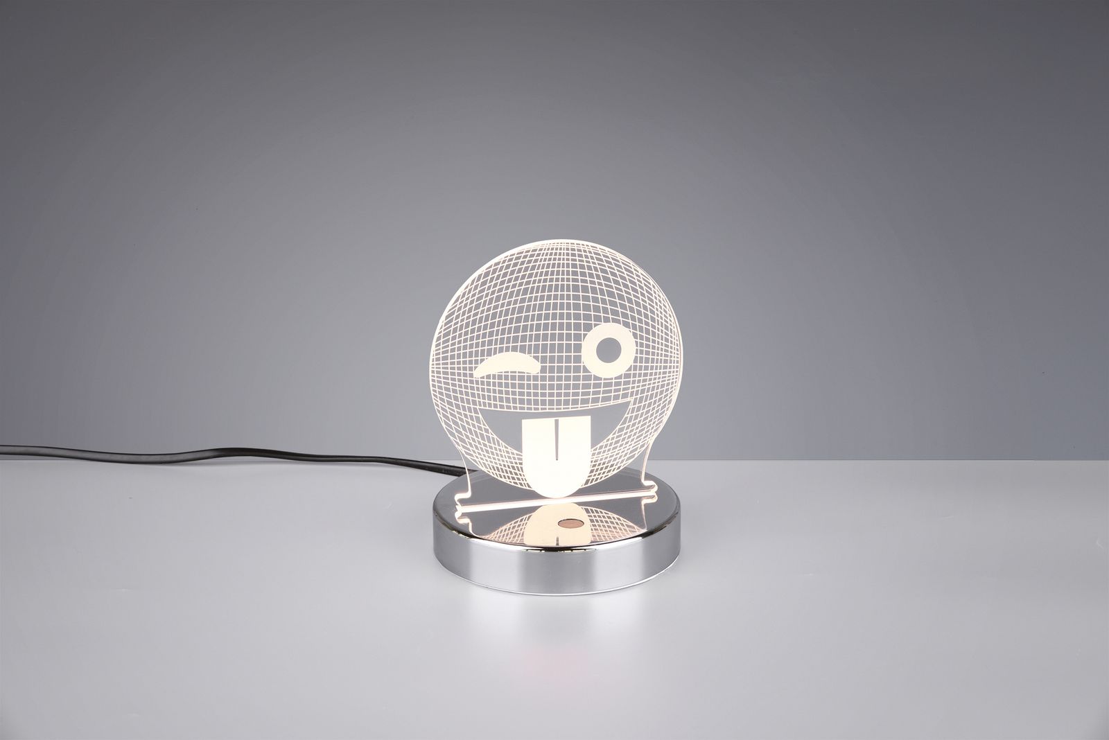 LED-Wohnraumleuchte 3W SMILEY 3000K 1LED 200lm chr m.Schalter Mit Dimmer m.LM