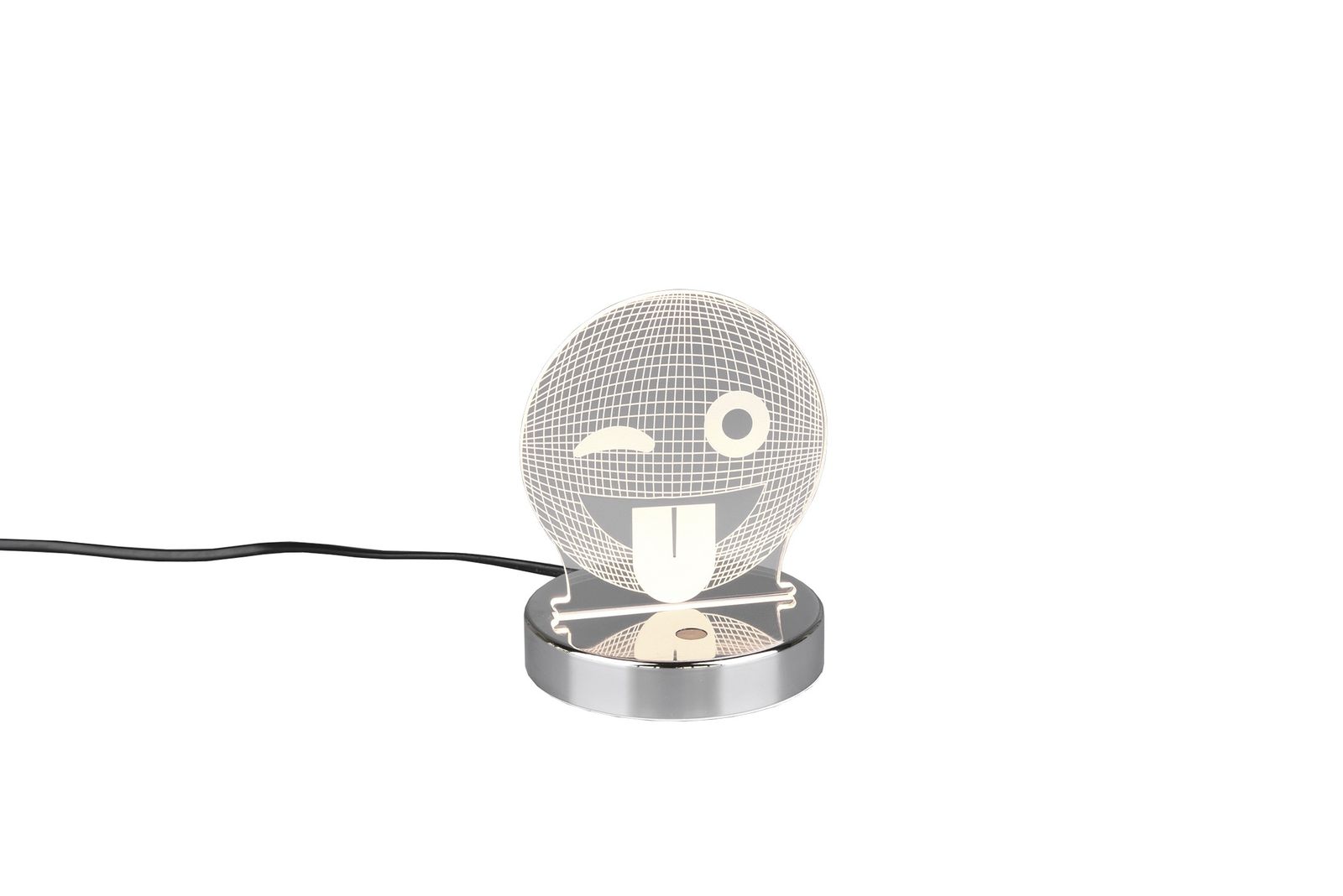 LED-Wohnraumleuchte 3W SMILEY 3000K 1LED 200lm chr m.Schalter Mit Dimmer m.LM
