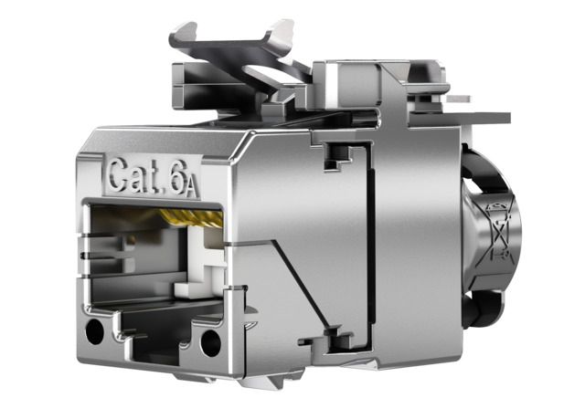 Modular-Buchse Cat6A RJ45 Schirm rnd litz massiv f.Rundkabel