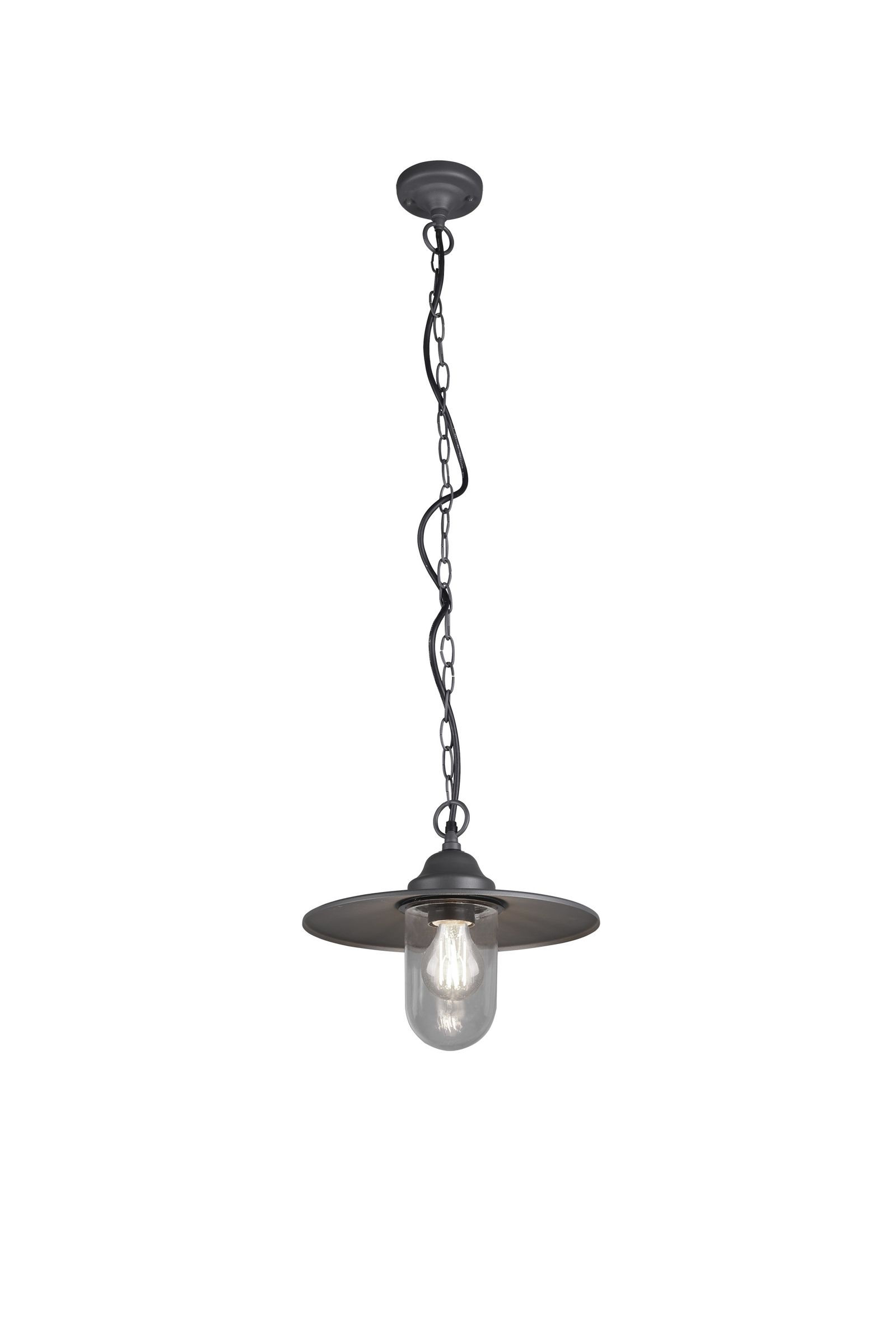 Pendelleuchte 40W BRENTA HV anth E27 sym IP44 Ø300mm