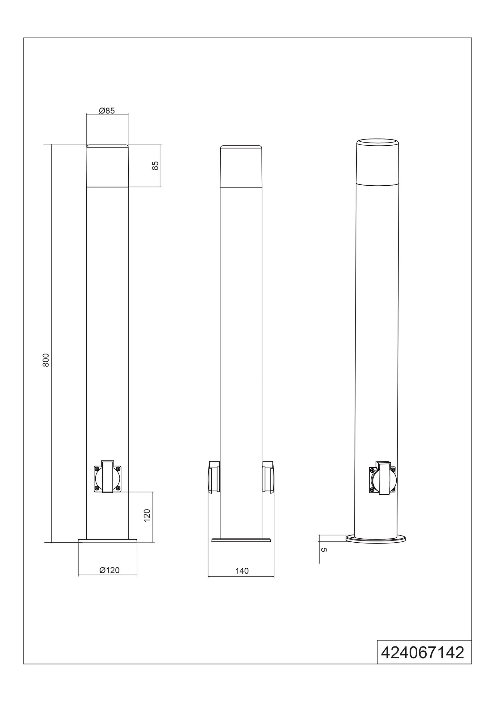 Pollerleuchte 28W HOOSIC E27 anth Alu HV IP44 Kst_opal