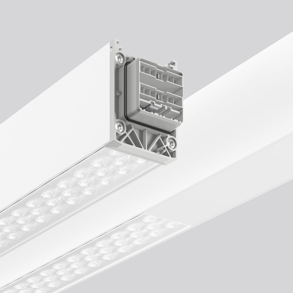 LED-Geräteträger 55W LINEDO 3000K 7800lm 2LEDs elektr.Trafo IP54 ws 58x4547x76mm