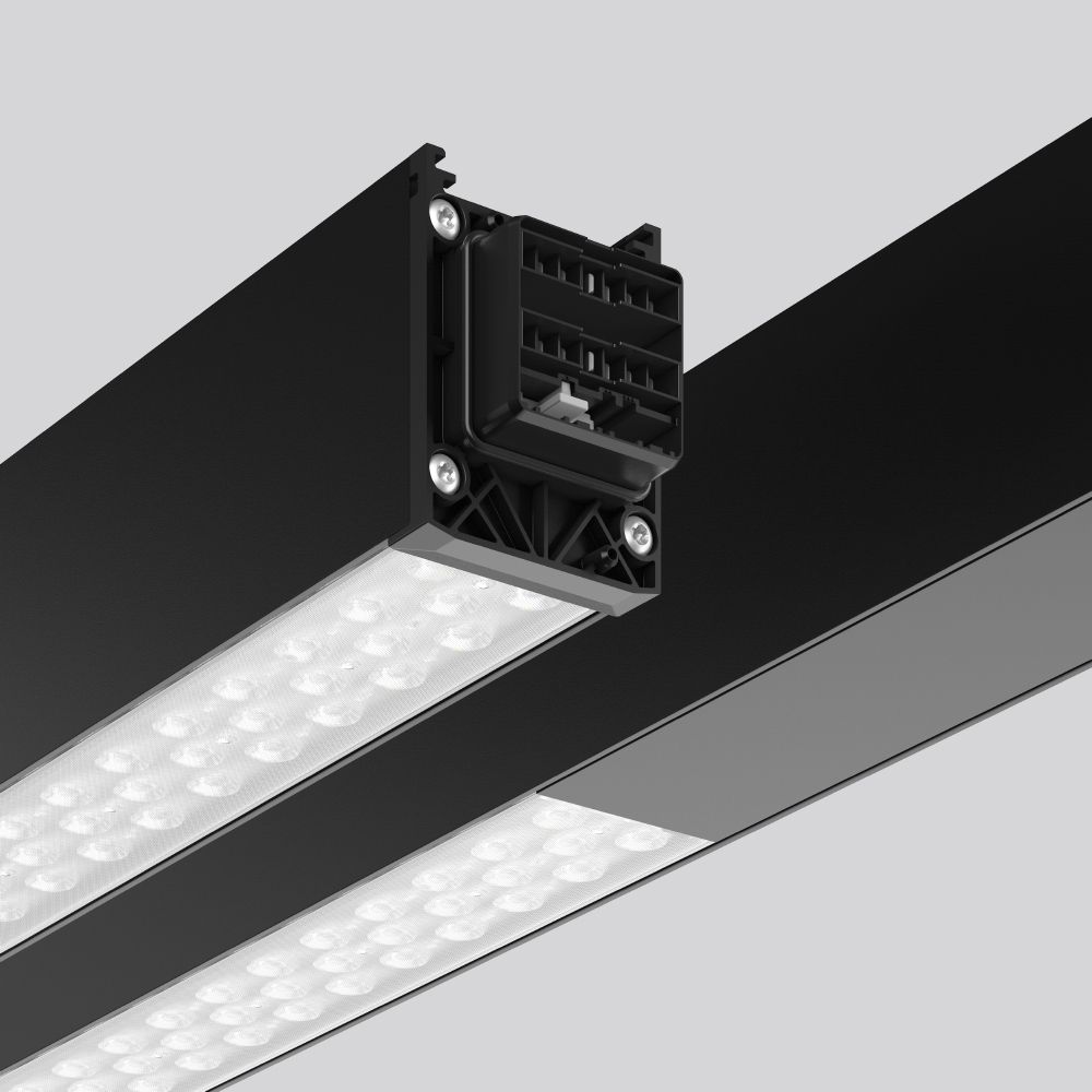 LED-Geräteträger 71W LINEDO 3000K 9900lm 2LEDs elektr.Trafo IP54 sw 58x4547x76mm