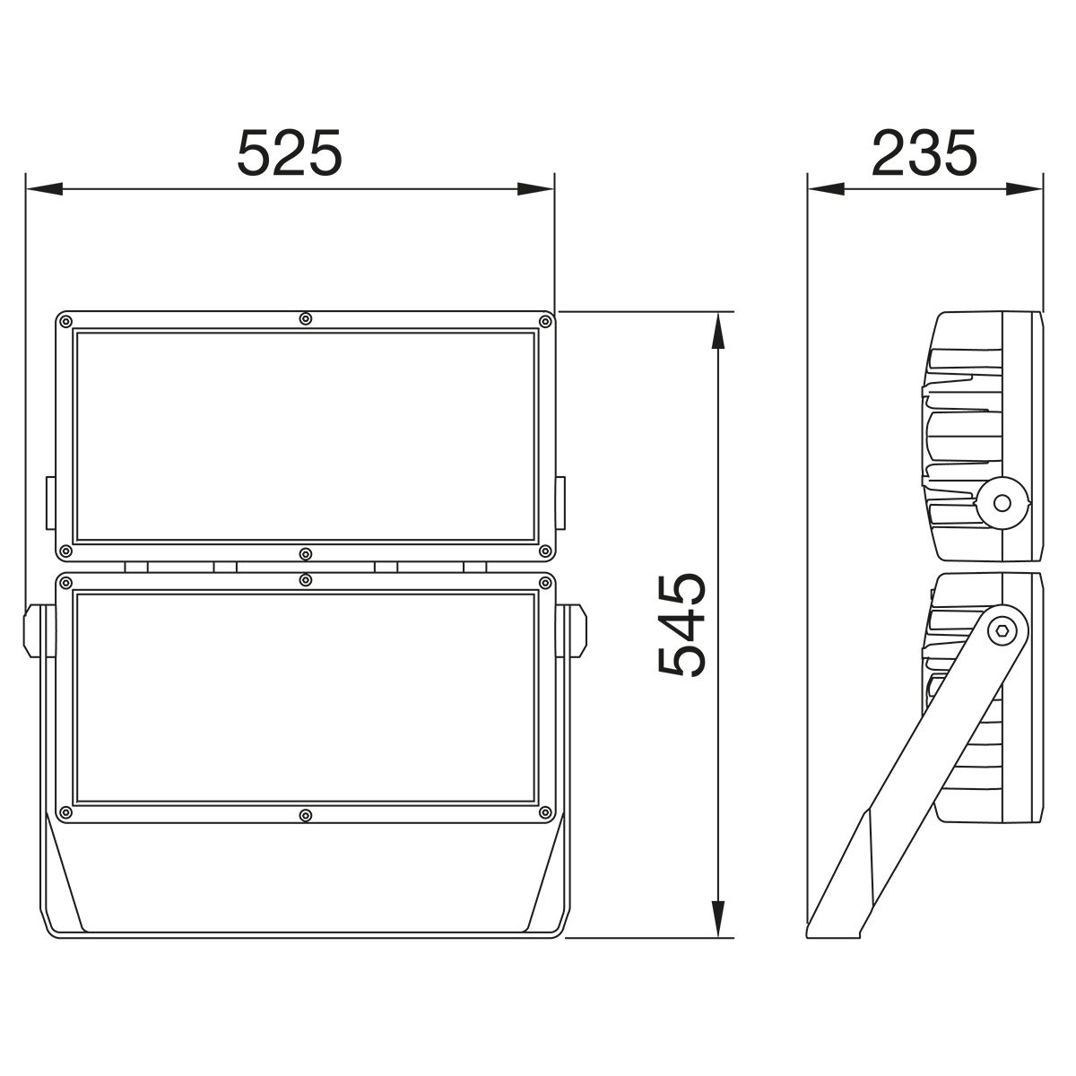 LED-Anbaustrahler 660W 5700K 71100lm Alu Konv 4LEDs IP66 graphit mt Direktans