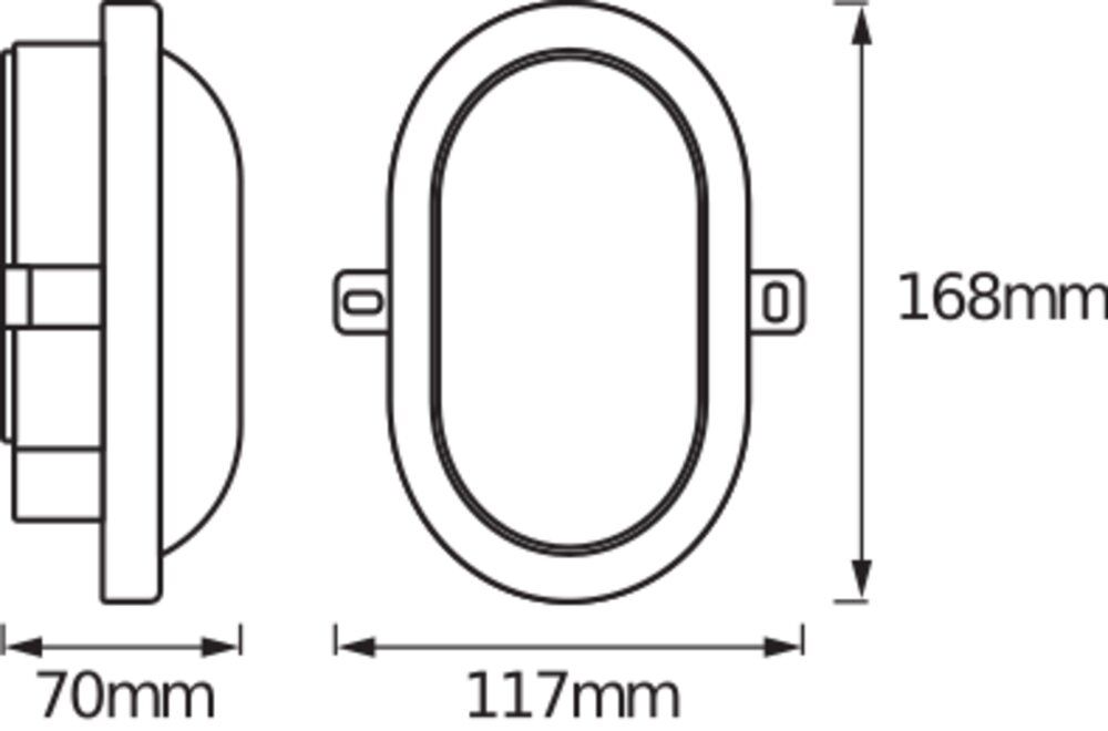 LED-Ovalanbauleuchte 6W 4000K 420lm ws IP54 117x168x70mm