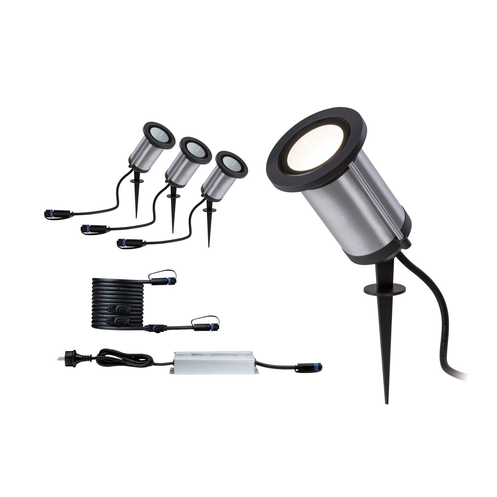 LED-Strahlerset 3x5,1W 3000K 32° Erdspieß