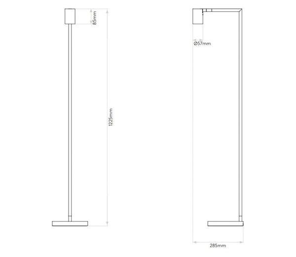 LED-Stehleuchte 6W Ascoli direkt 1LED sw m.Schalt GU10