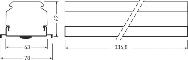 LED-Geräteträger 3,9W 4000K 285lm 1LED IP20 si 62x368x50mm