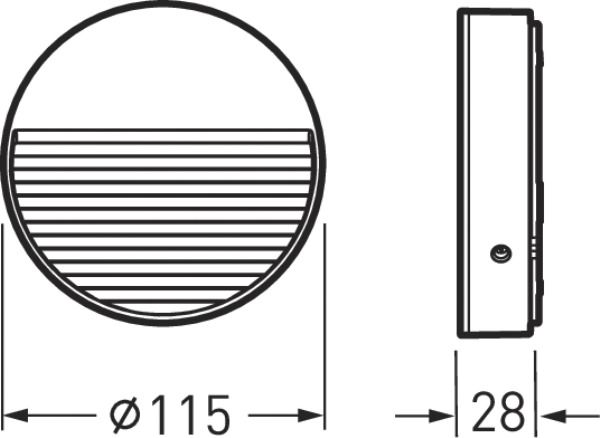 LED-Orientierungsleuchte 5W 3000K 165lm anth Konv 1LED elektr.Trafo IP65 Lamelle
