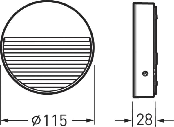 LED-Orientierungsleuchte 5W 4000K 172lm anth Konv 1LED elektr.Trafo IP65 Lamelle