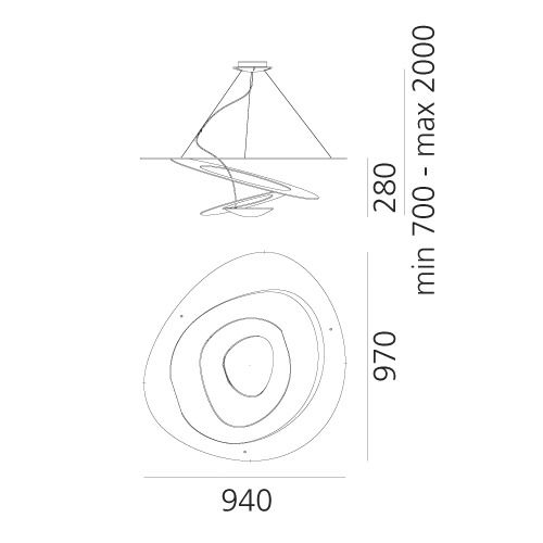 LED-Pendelleuchte 44W Pirce 3000K 4230lm Konv 1LED LED nicht austauschbar sym