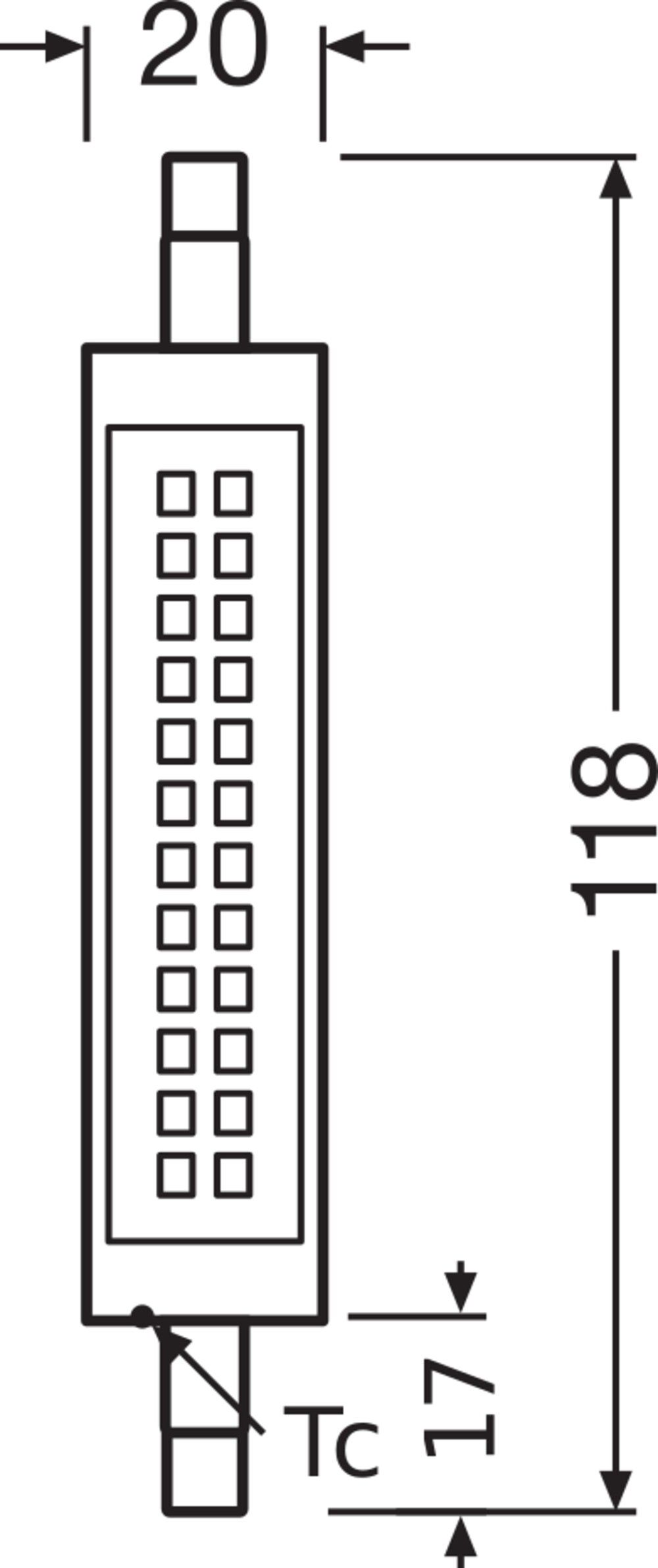 LED-Röhrenlampe R7s 11W 2700K 1521lm E kl ws 300° AC Ø20x118mm 220-240V