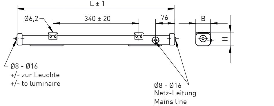 LED-Trafo 30-37W BREMERHAVEN IP65 Kstgeh 624x58x55mm