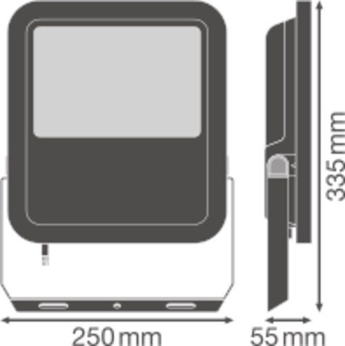 LED-Anbaustrahler 80W Floodlight 4000K 10000lm Konv 1LED Alu IP65 sw mt