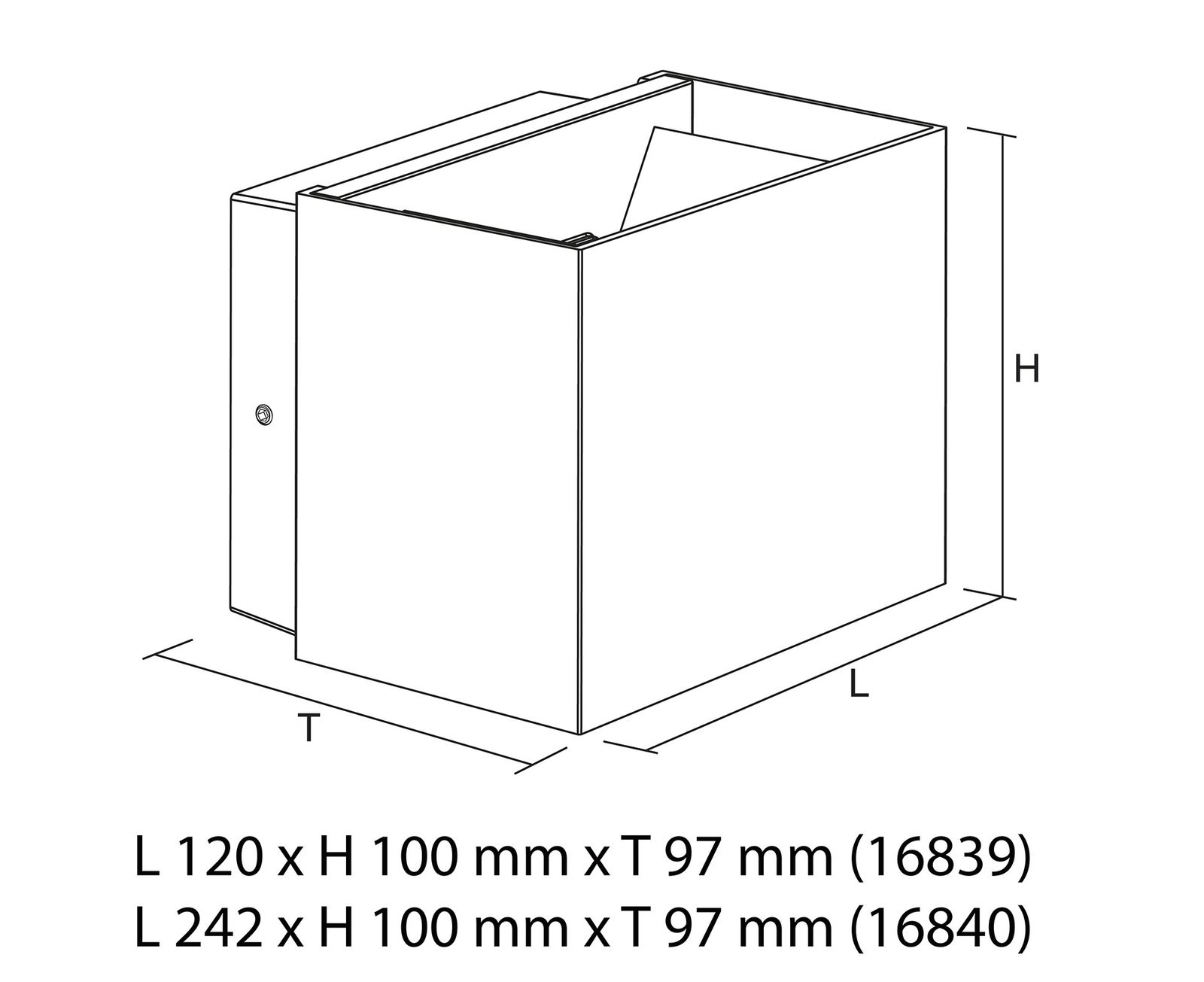 LED-Up/Down Leuchte VAJO 10W 4000K 900lm ws Konv IP65 97x120x100mm