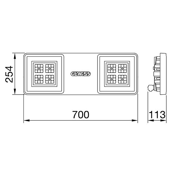 LED-Hallenleuchte 2x47,5W 3000K 11800lm Konv sym 2LEDs IP66 Kst